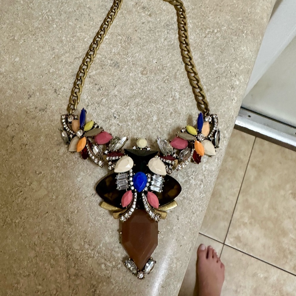 J. Crew Factory Blue and Pink Necklace